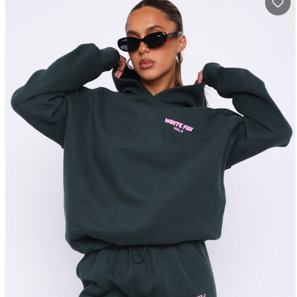 White Fox Boutique Tops - White Fox Offstage Hoodie Pine